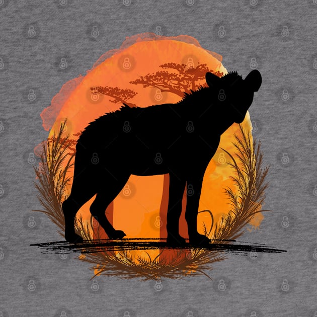 Hyena Silhouette - Savannah by Petprinty